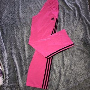 Adidas track pants hot pink